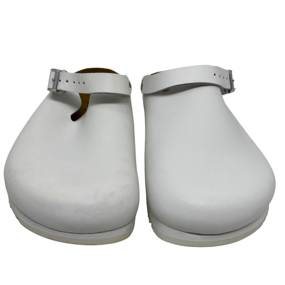 Alpro Birkenstock Women's C 115 Leather Clogs White REGULAR WIDTH - Picture 3 of 10